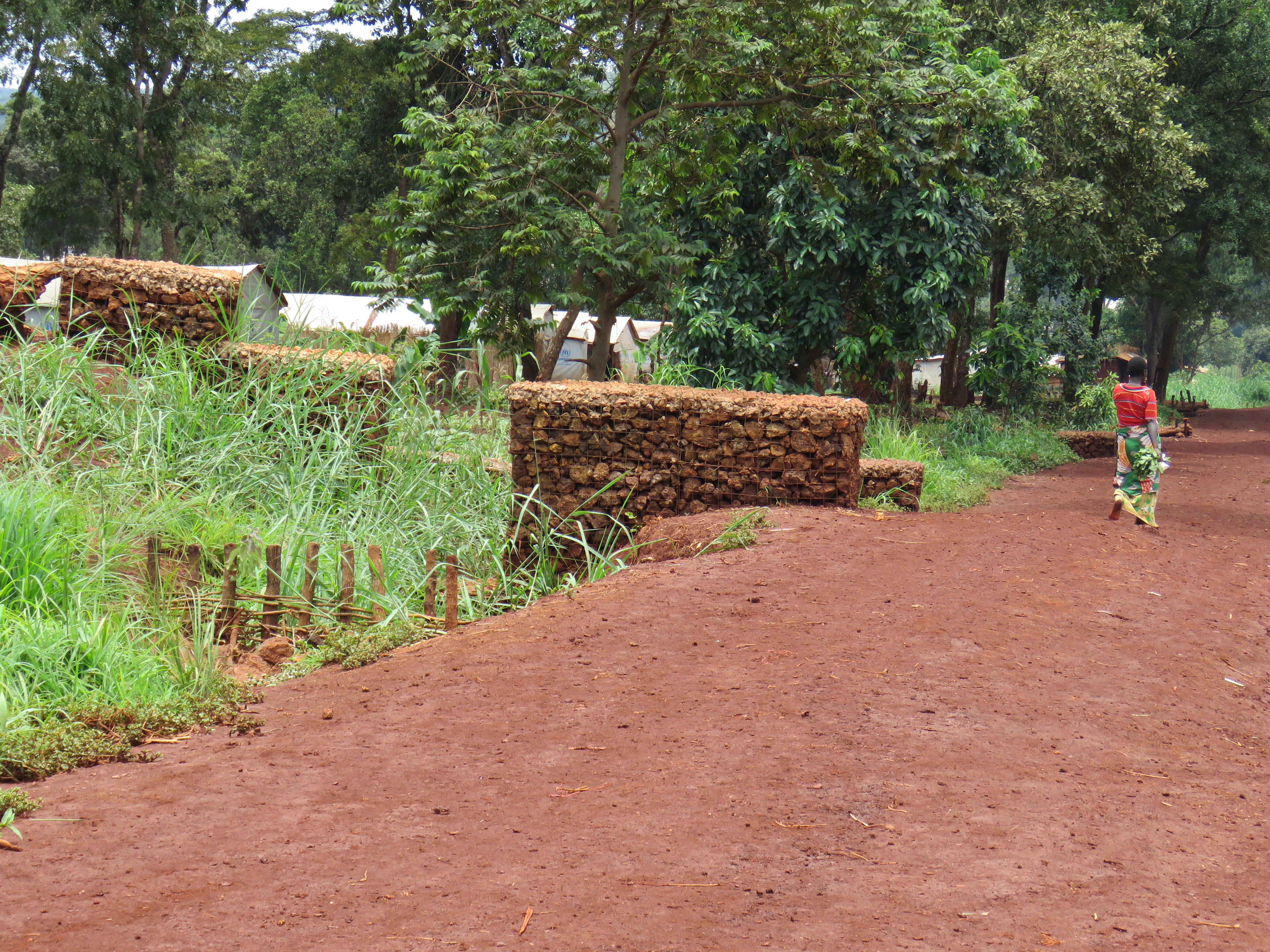 Gabions constructed by REDESO as a soil conservation intervention through rehabilitation of gullies at Mtendeli camp in Kakonko District